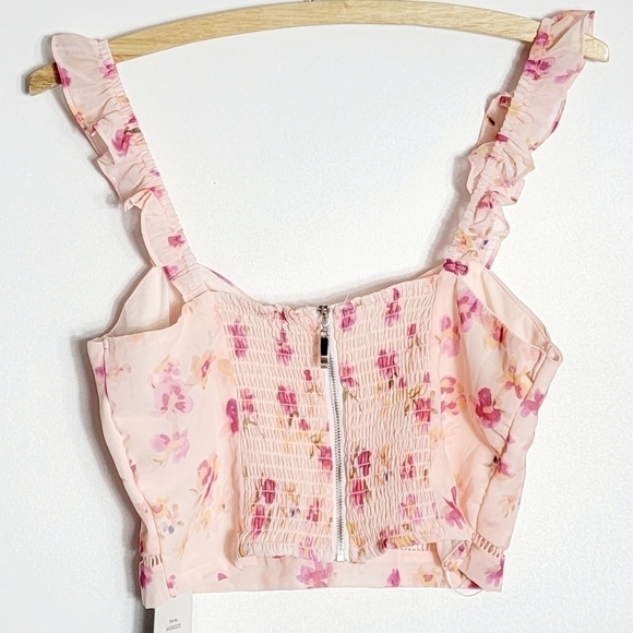 NWT Kendall And Kylie Feminine Floral Coquette Bustier Women's Crop Top Size M - Picture 7 of 9